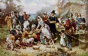 Jean Leon Gerome Ferris The First Thanksgiving oil painting reproduction